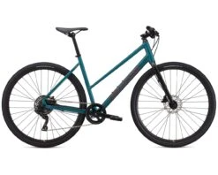 Specialized Sirrus X 2.0 Step Through - Trapeze Fitness Bike 2022 | Dusty Turquoise-rocket Red-black