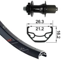 XLC Hinterrad 26" Rodi Black Rock Disc 32-Loch | Black