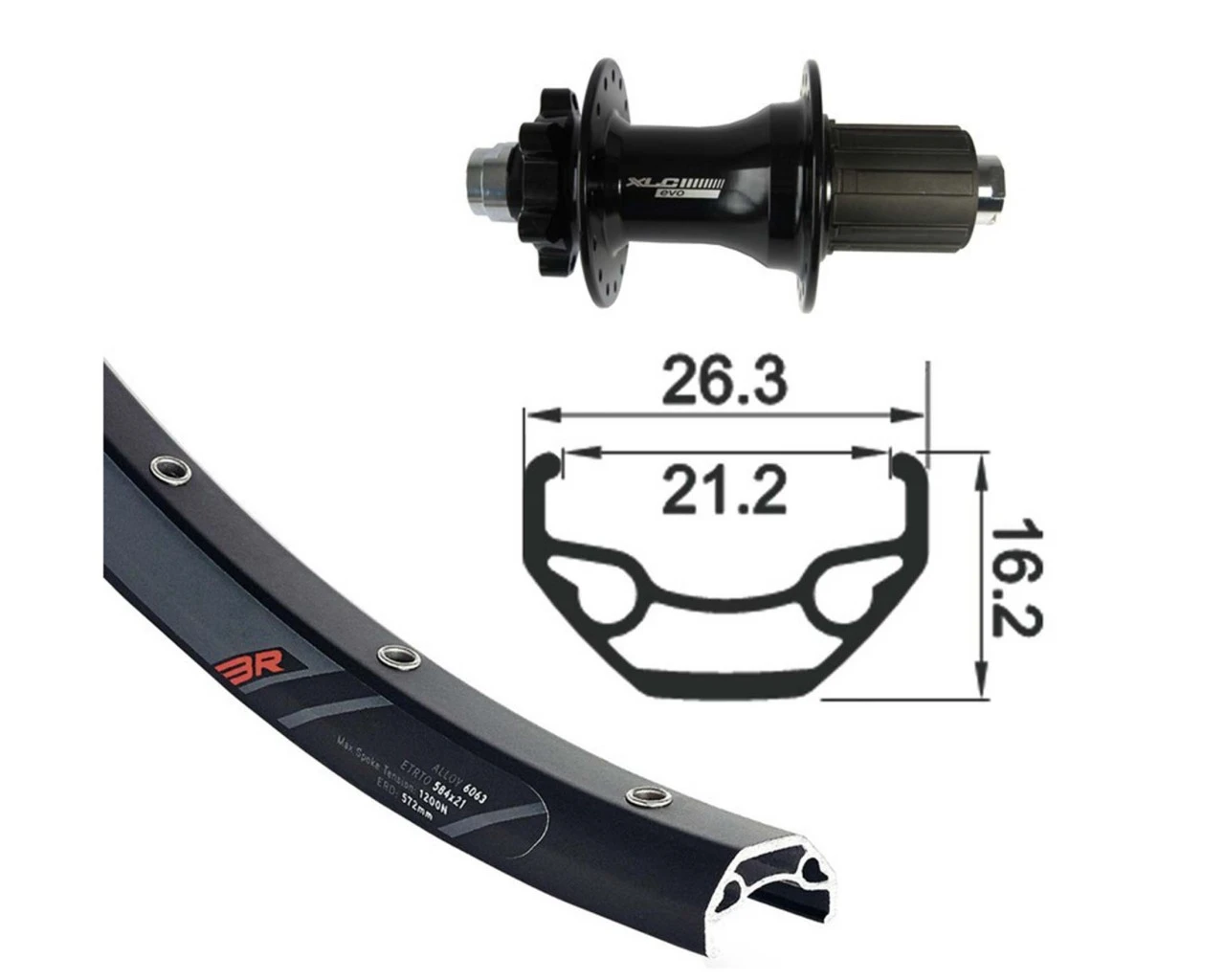 XLC Hinterrad 28/29 Zoll Schwarz TA 12 6-Loch Disc | Schwarz 3 XLC Hinterrad 28/29 Zoll Schwarz TA 12 6-Loch Disc | Schwarz