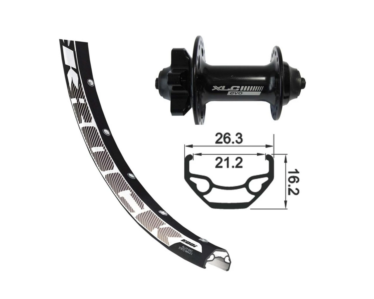 XLC Vorderrad 28/29 Zoll Schwarz ZAC2000 6-Loch Disc | Schwarz